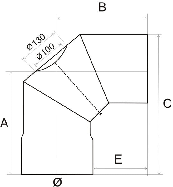 90° elbow with cleaning hatch