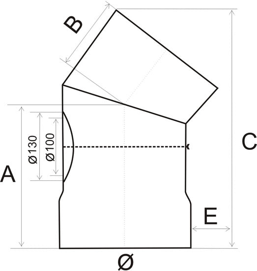 45° elbow with cleaning hatch